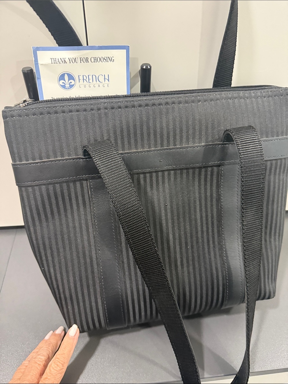 Black Vertical-Stripe Tote - Women's Everyday Bag